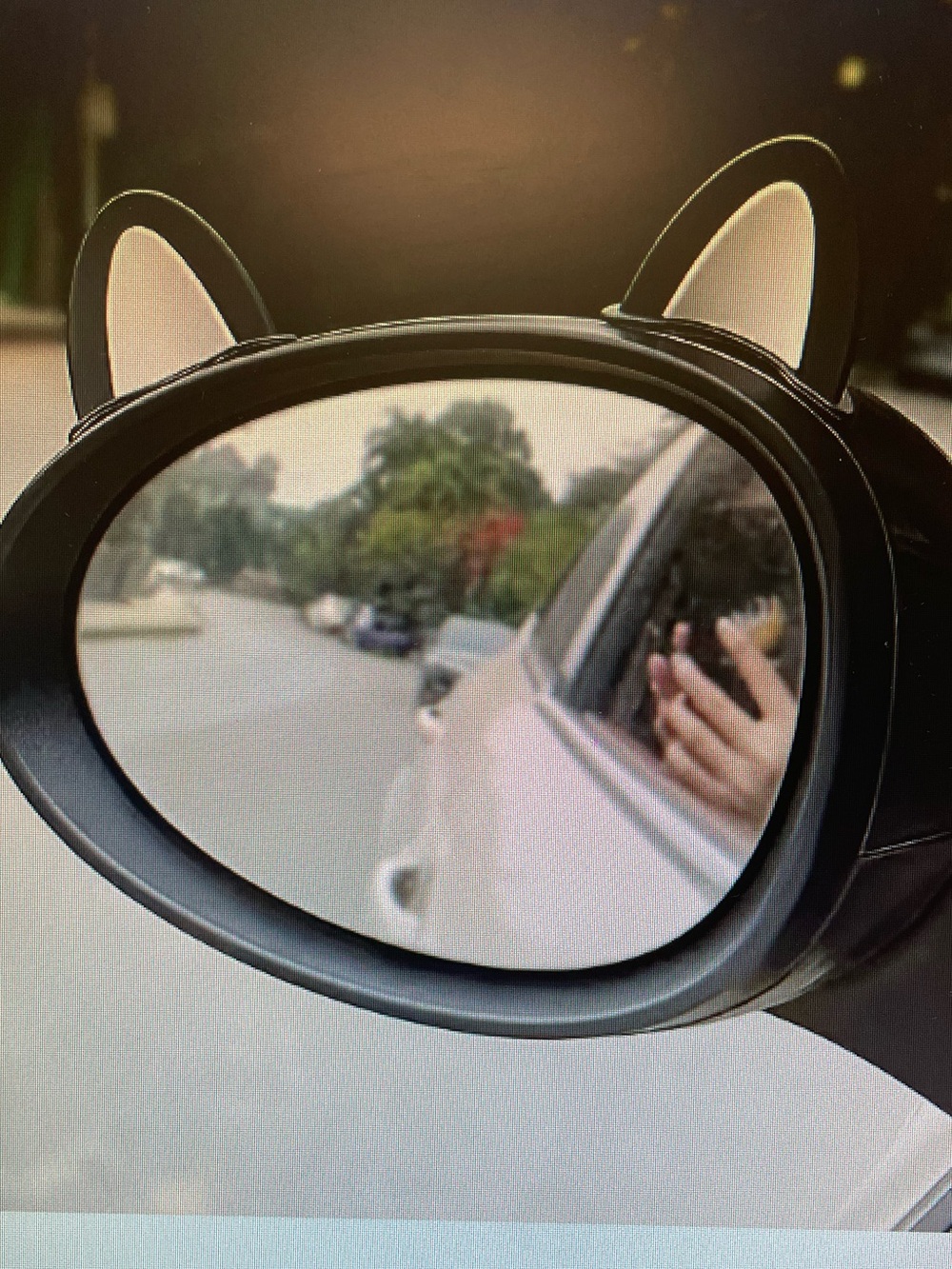 Cat Ear Car Side Mirror Decor - Black and gray